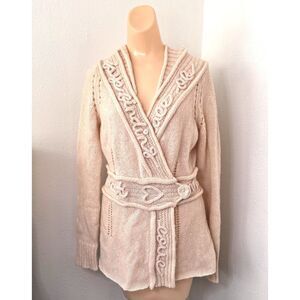 Chic Cream Belted Cardigan